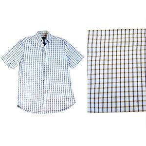 FENICIA Blue Plaid Casual Button Down Shirt Sz 15 1/2 39 100% Cotton Italy